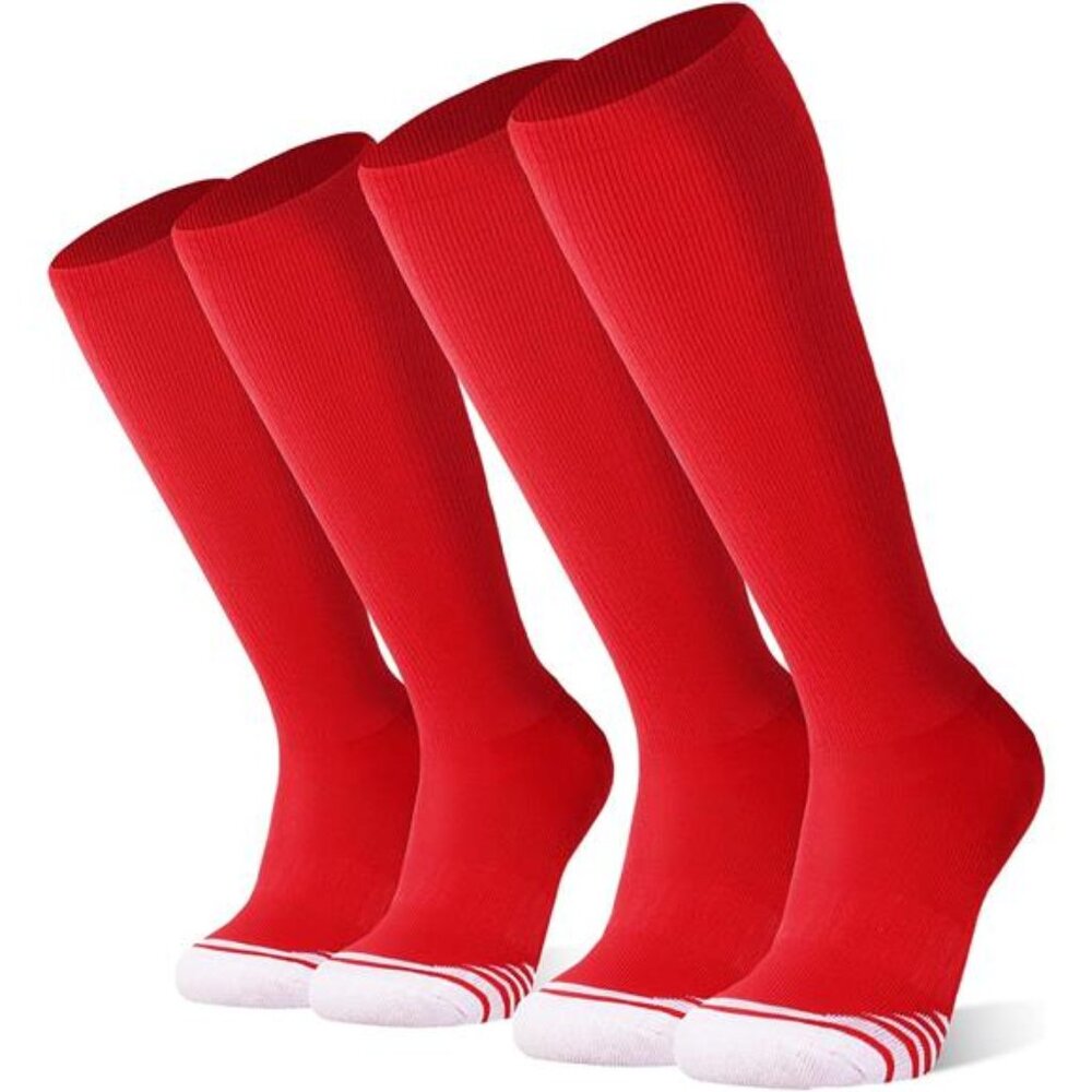 FITRELL 2/3 Pack Baseball Soccer Softball Socks for Kids Youth Men & Women